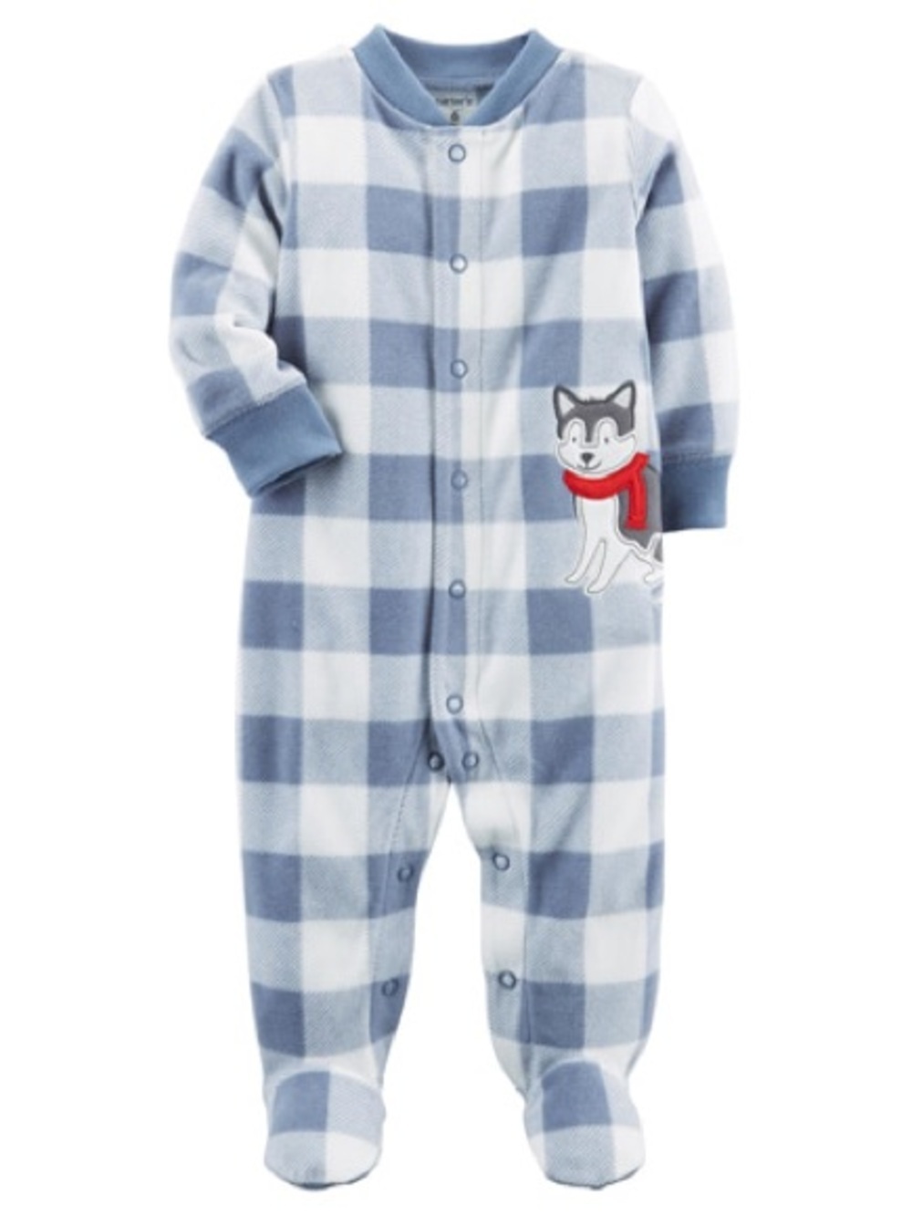 10/$15 Carter's Fleece Plaid Husky Dog Sleeper